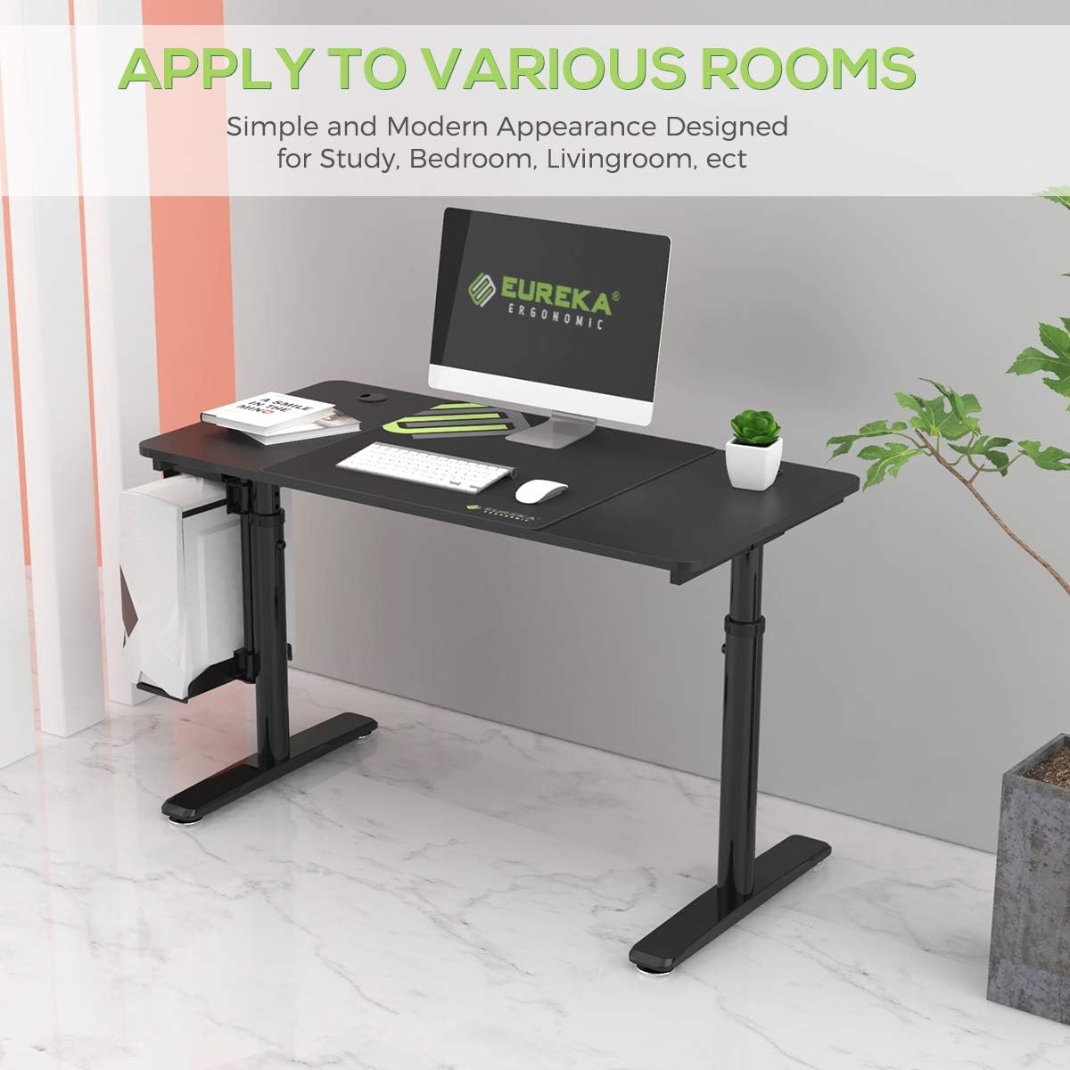 Adjustable Computer Desk 47 Inch Black K2159