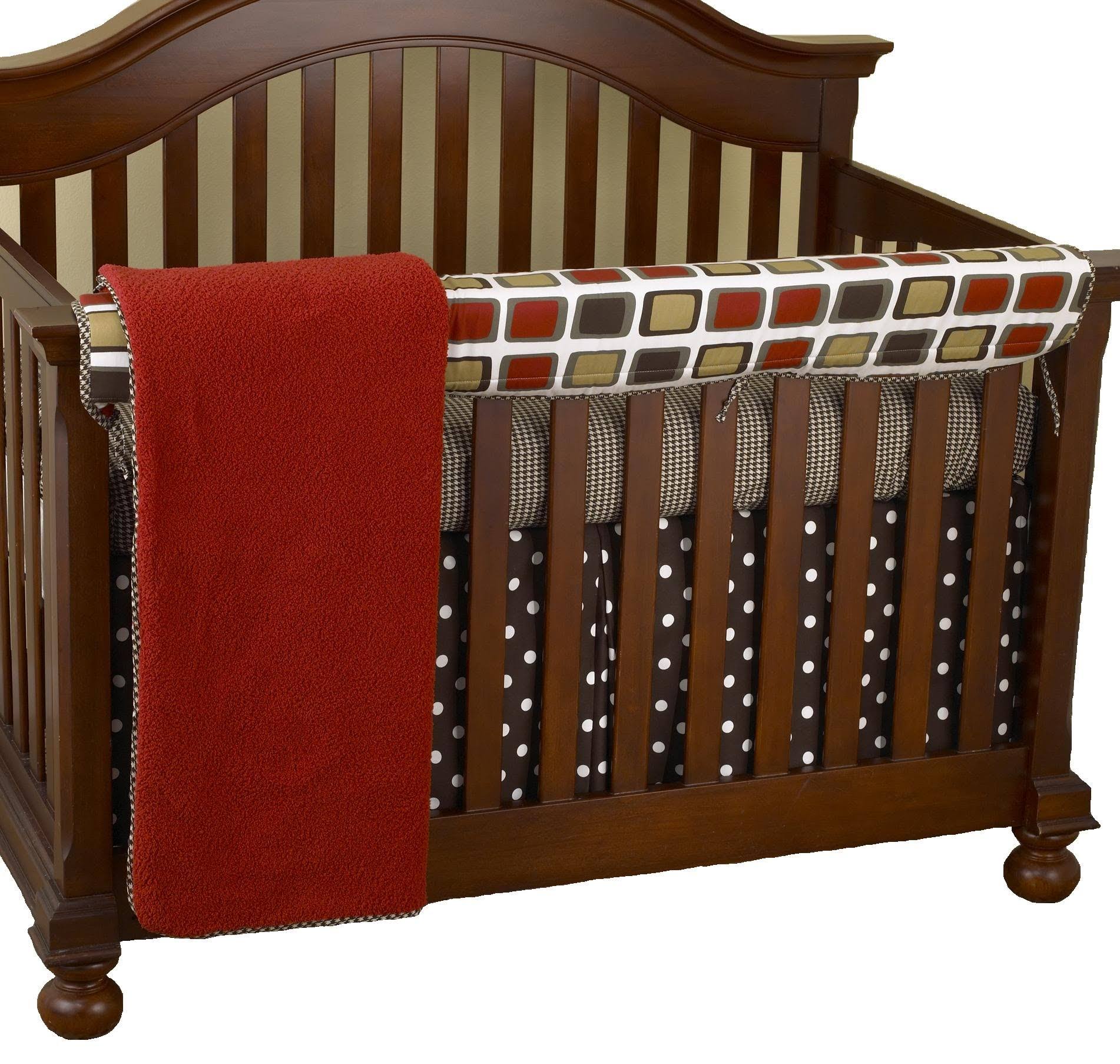 Houndstooth Front Crib Rail Cover Up Set C52229
