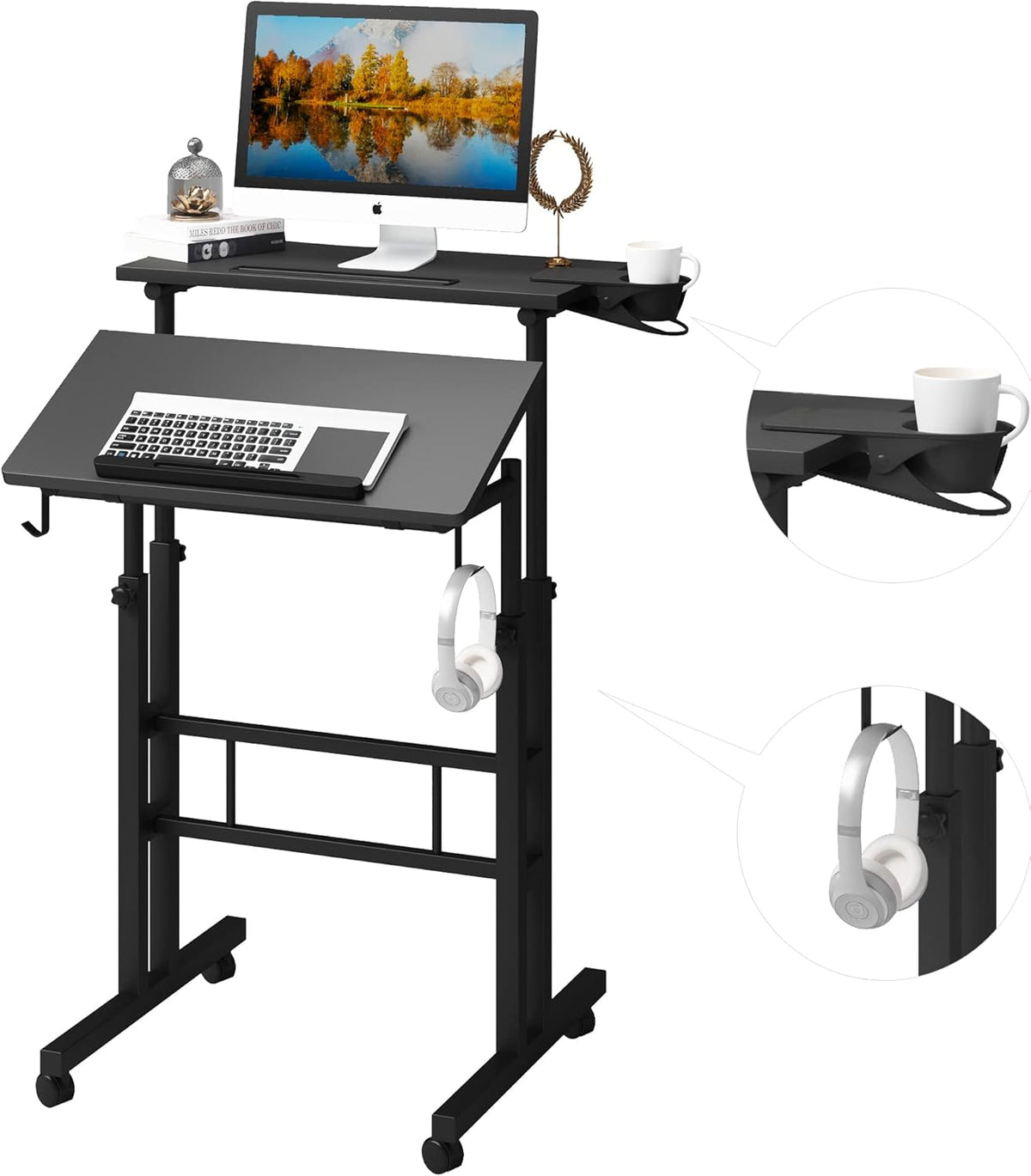 Mobile Standing Desk with Wheels Y15439