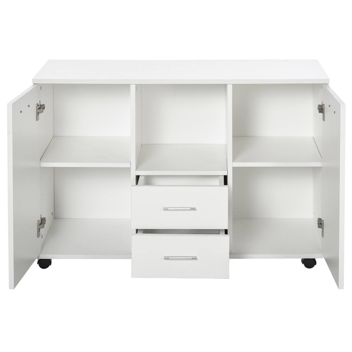 White 2 Drawer Office Filing Cabinet Printer Stand B9288