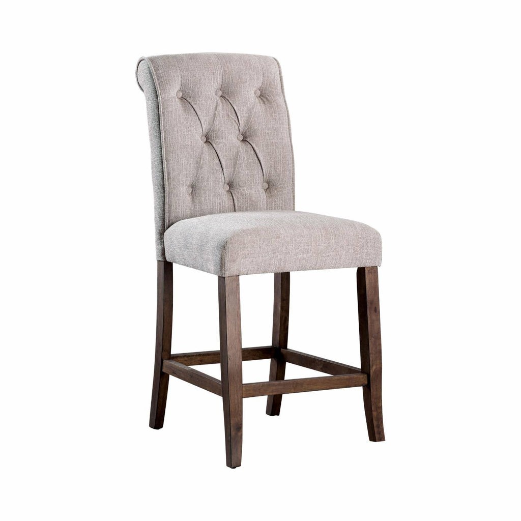 Scroll Back Button Tufted Counter Height Dining Side Chairs - Set of 2 H18311