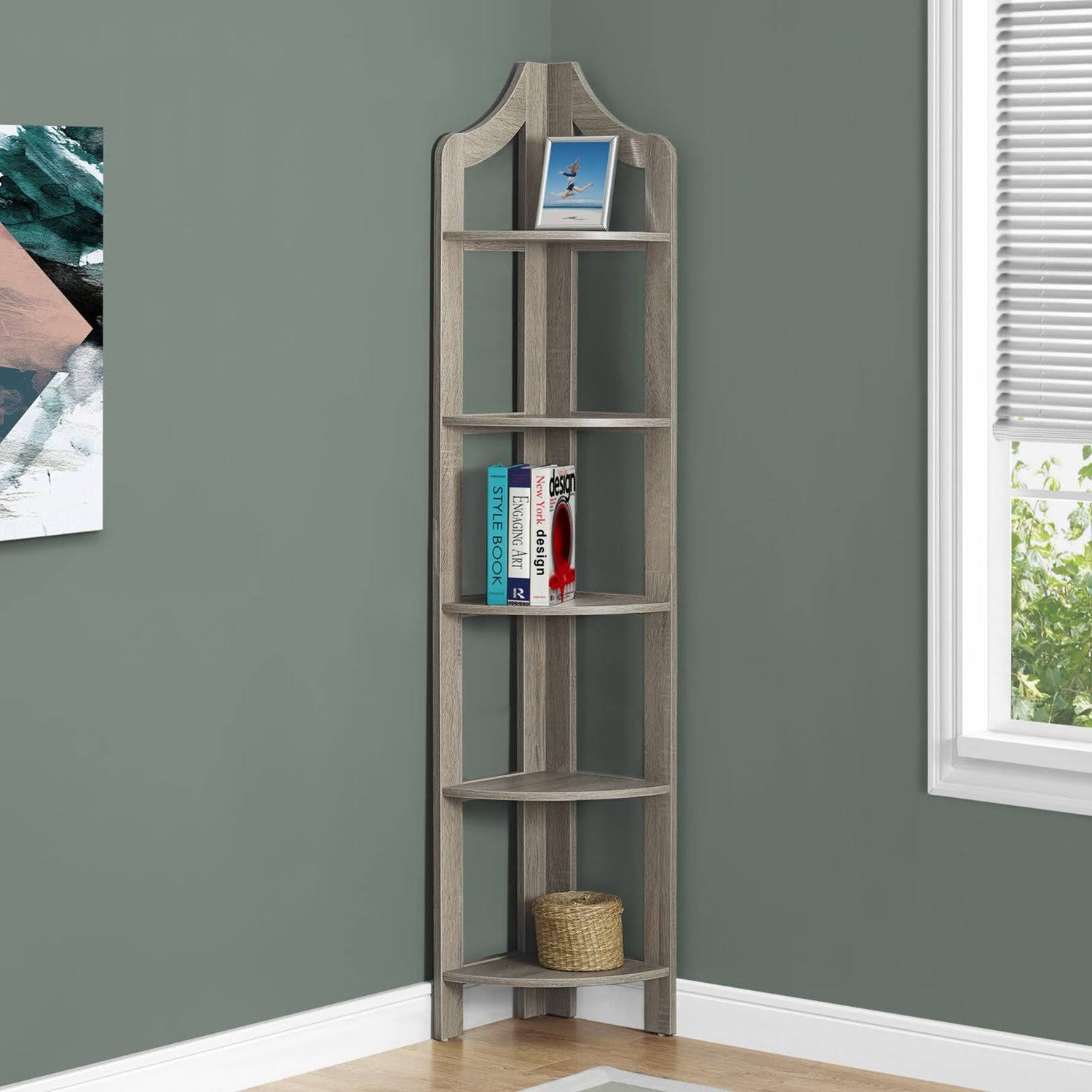 Corner Accent Shelf Bookcase V3745