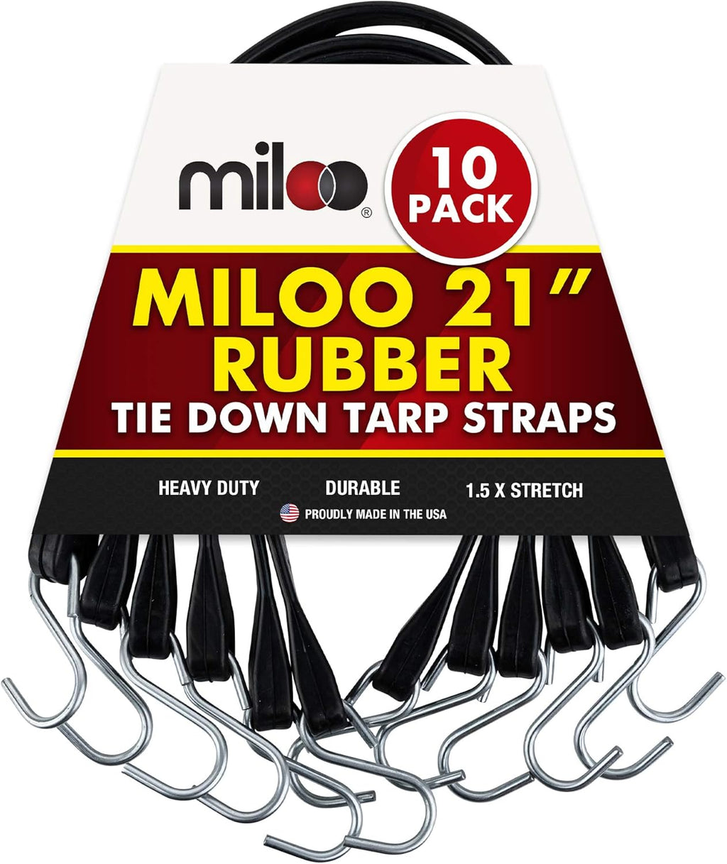 30 Pack Rubber Tarp Straps 31 Long EPDM with Crimped Hooks Bungee Cords O54804