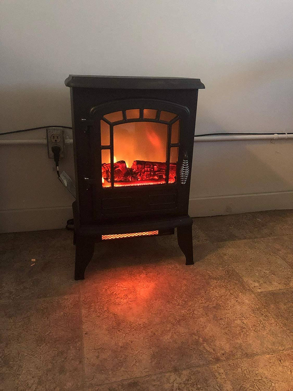15x22 1500 Watt / 5200 BTU Electric Wood Stove Freestanding Fireplace Heater with Remote X41605