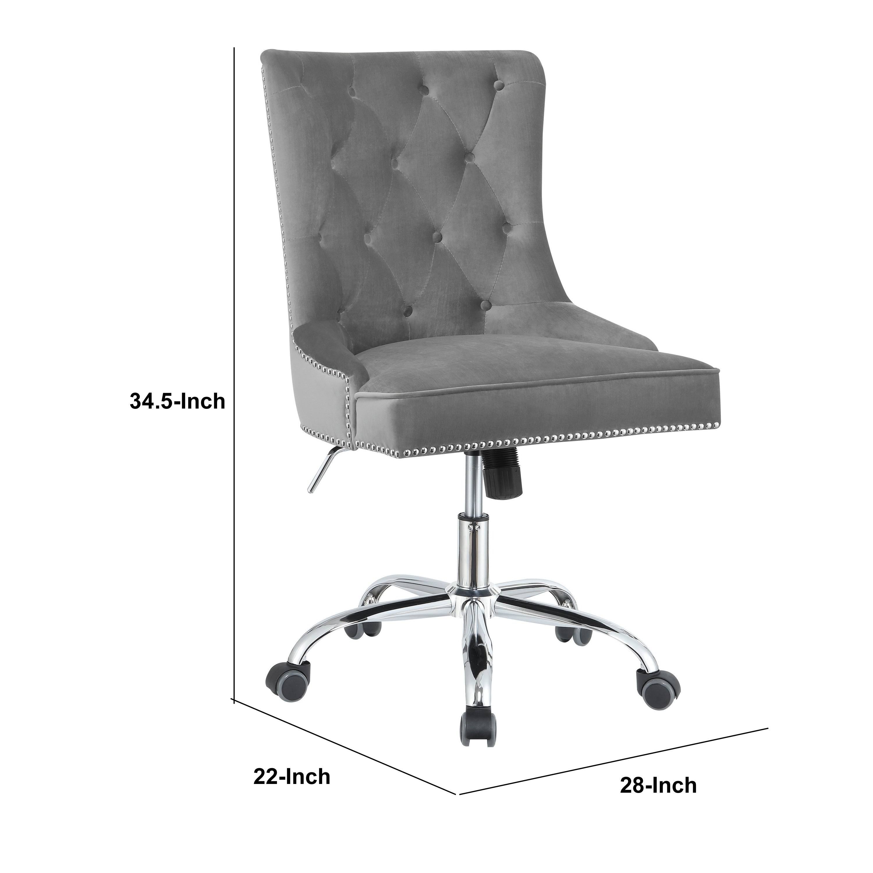 Gray and Silver Office Chair with Casters B2835