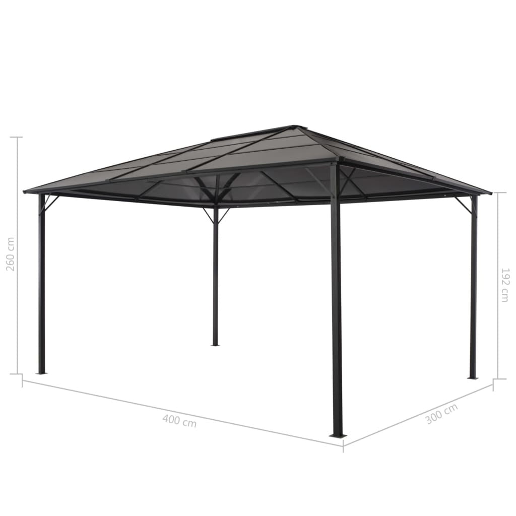 Black Outdoor Gazebo Canopy Tent 18.9ft x 9.5ft x 10.1ft P6975