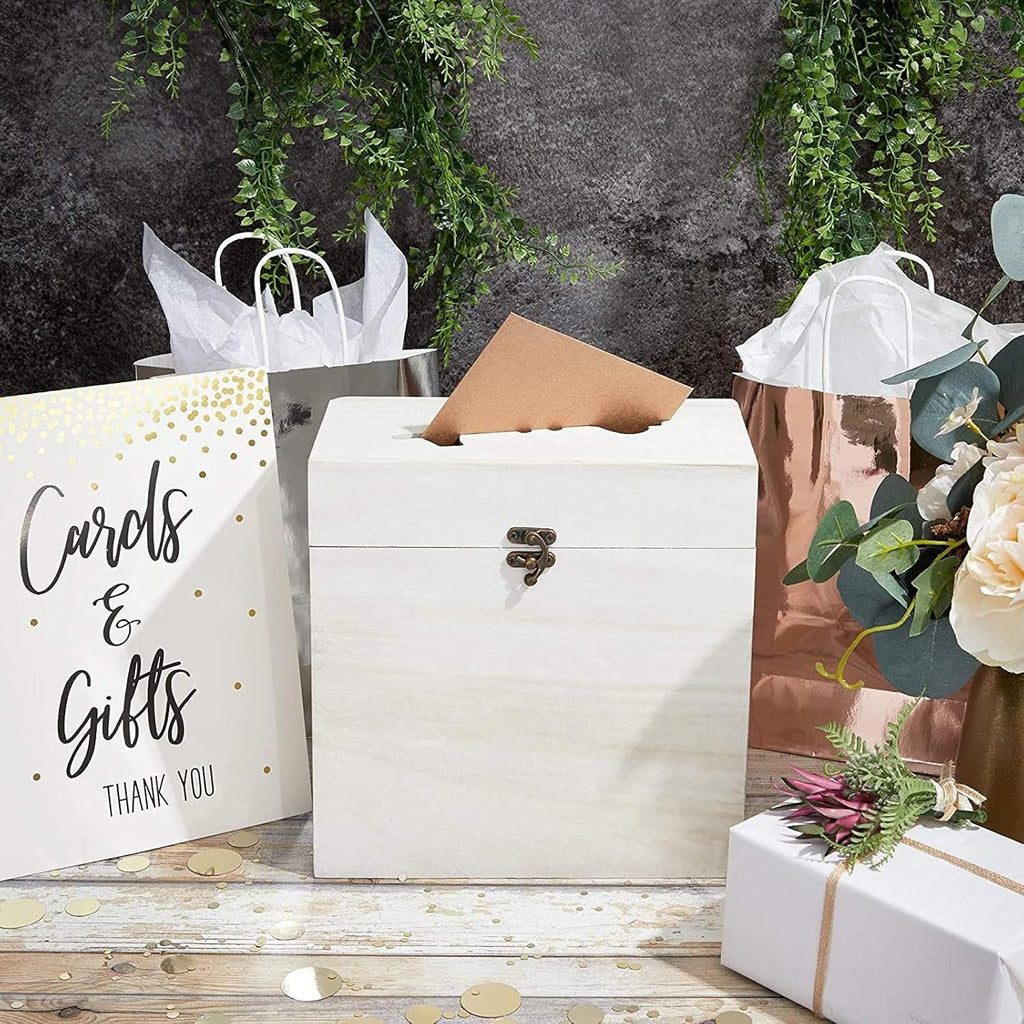 White Rustic Card Box B809