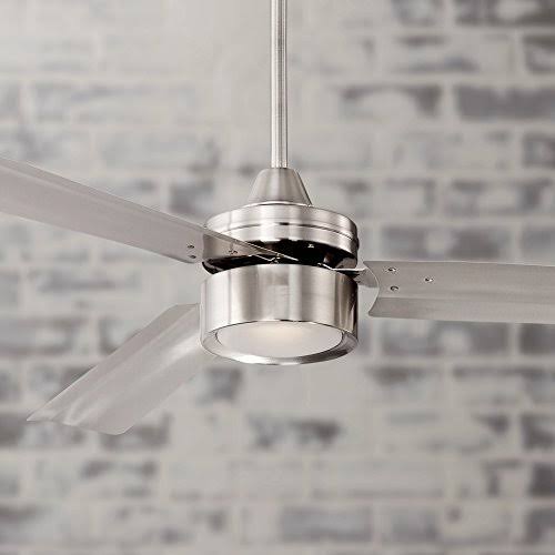 Brushed Nickel Indoor Ceiling Fan with Light LED Remote Control Z335701