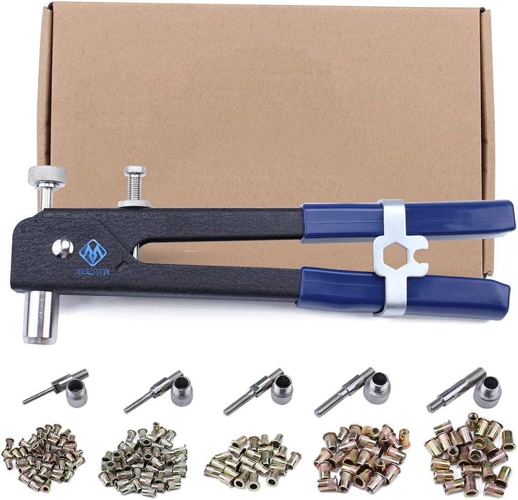 Heavy Duty Blind Riveting Tool Kit, 5pc Metric Mandrels, 250pcs Rivnuts, Pack of 2 L743