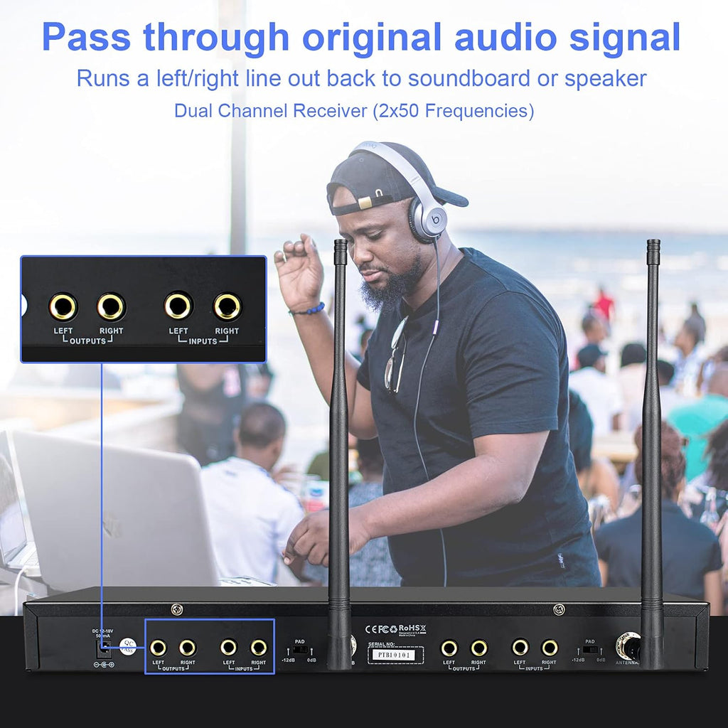 UHF Dual Wireless in-Ear Monitor System with Metal Transmitter and Bodypack Receiver Y557