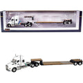White Diecast Tractor Truck with Lowboy Trailer 1/64 Model H5663