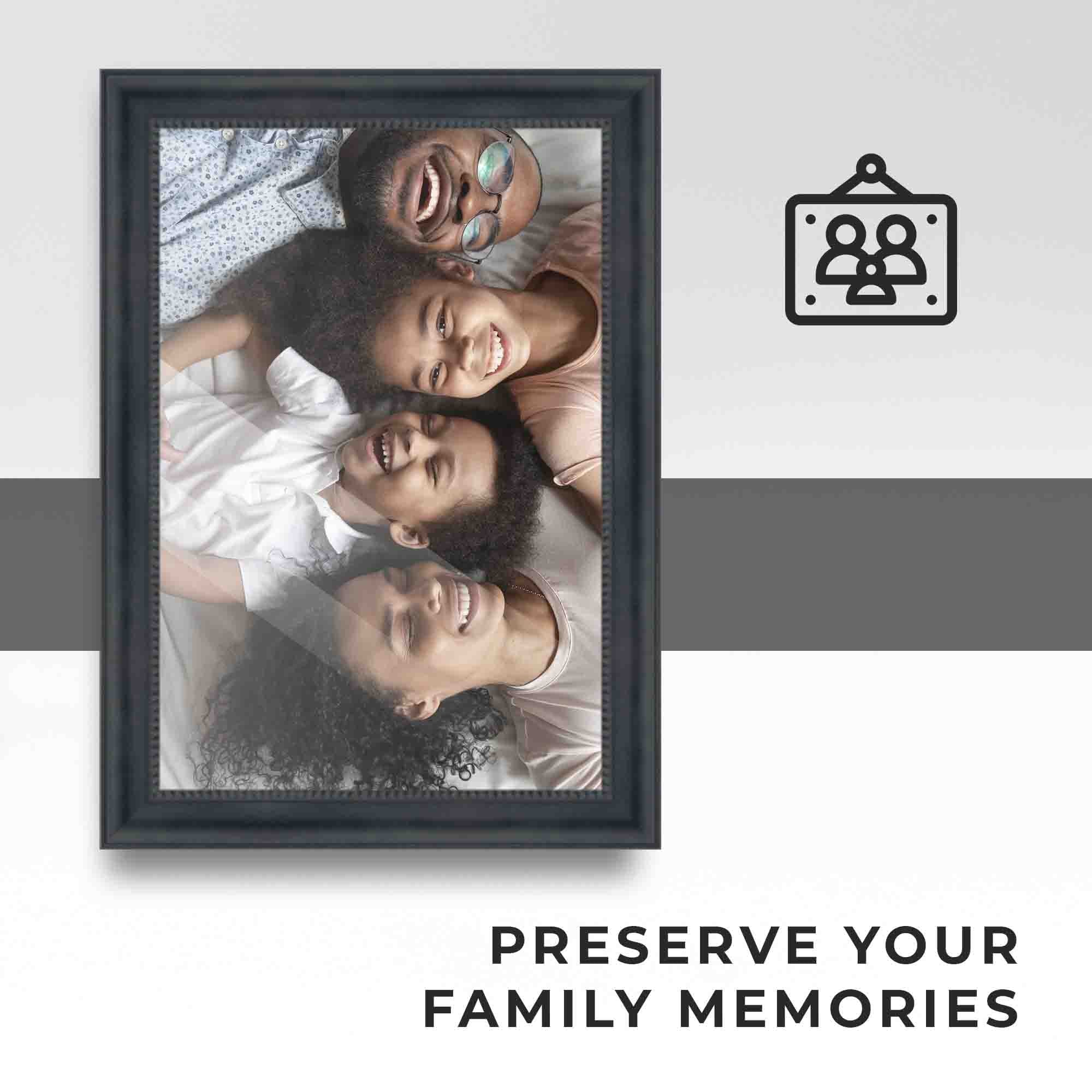 6x9 Black Real Wood Picture Frame J377538