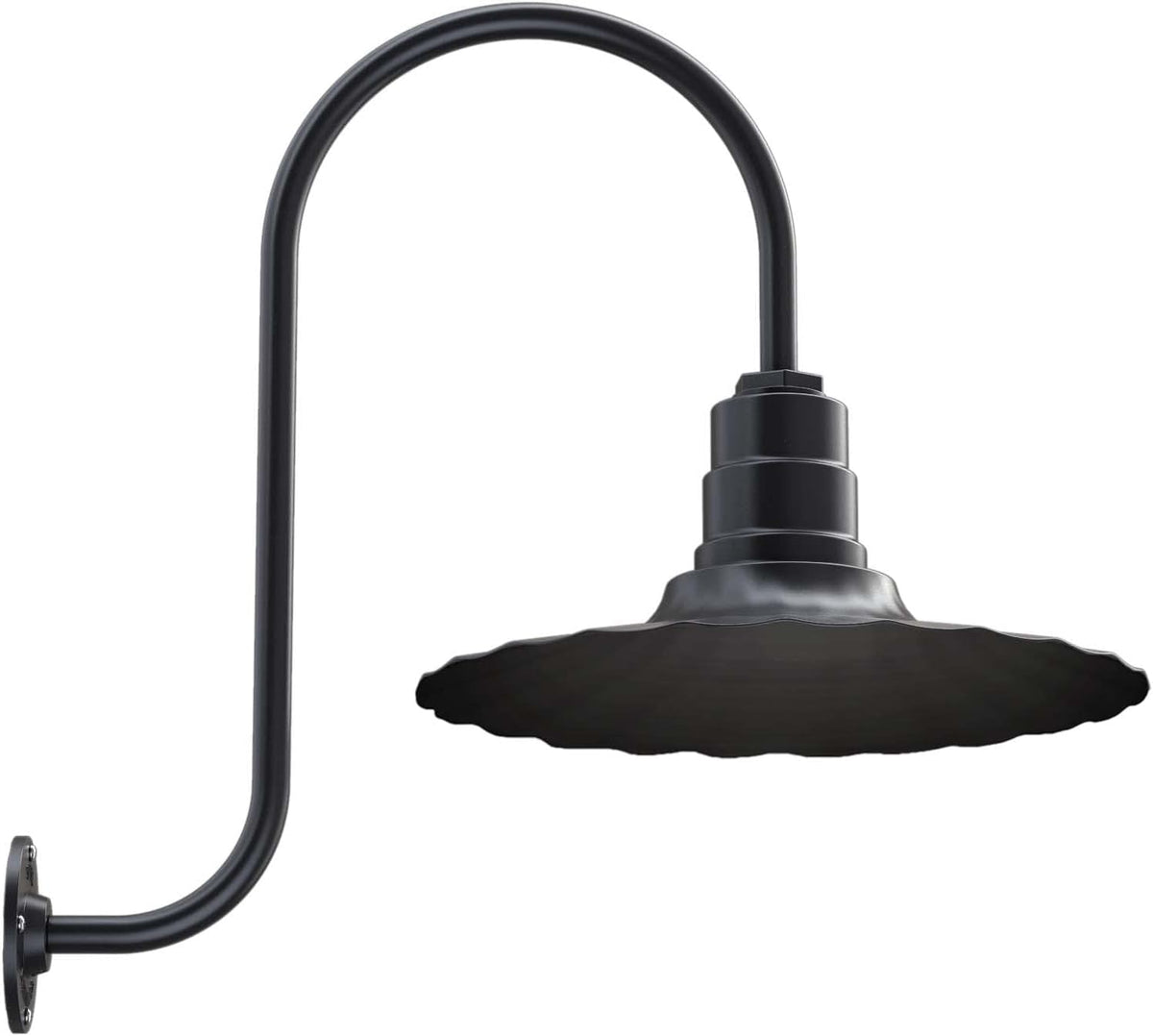 16 inch Radial Wave 23 inch Gooseneck Galvanized Barn Light G9700