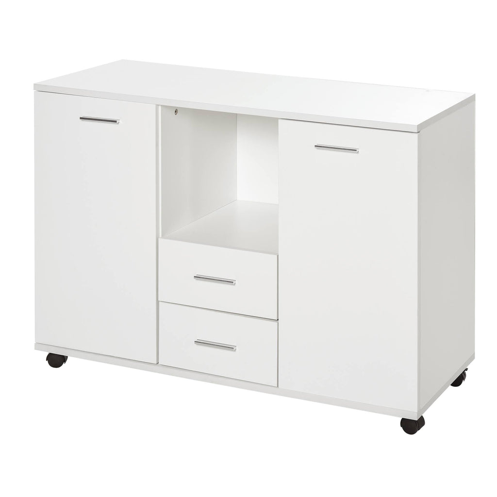 White 2 Drawer Office Filing Cabinet Printer Stand B9288