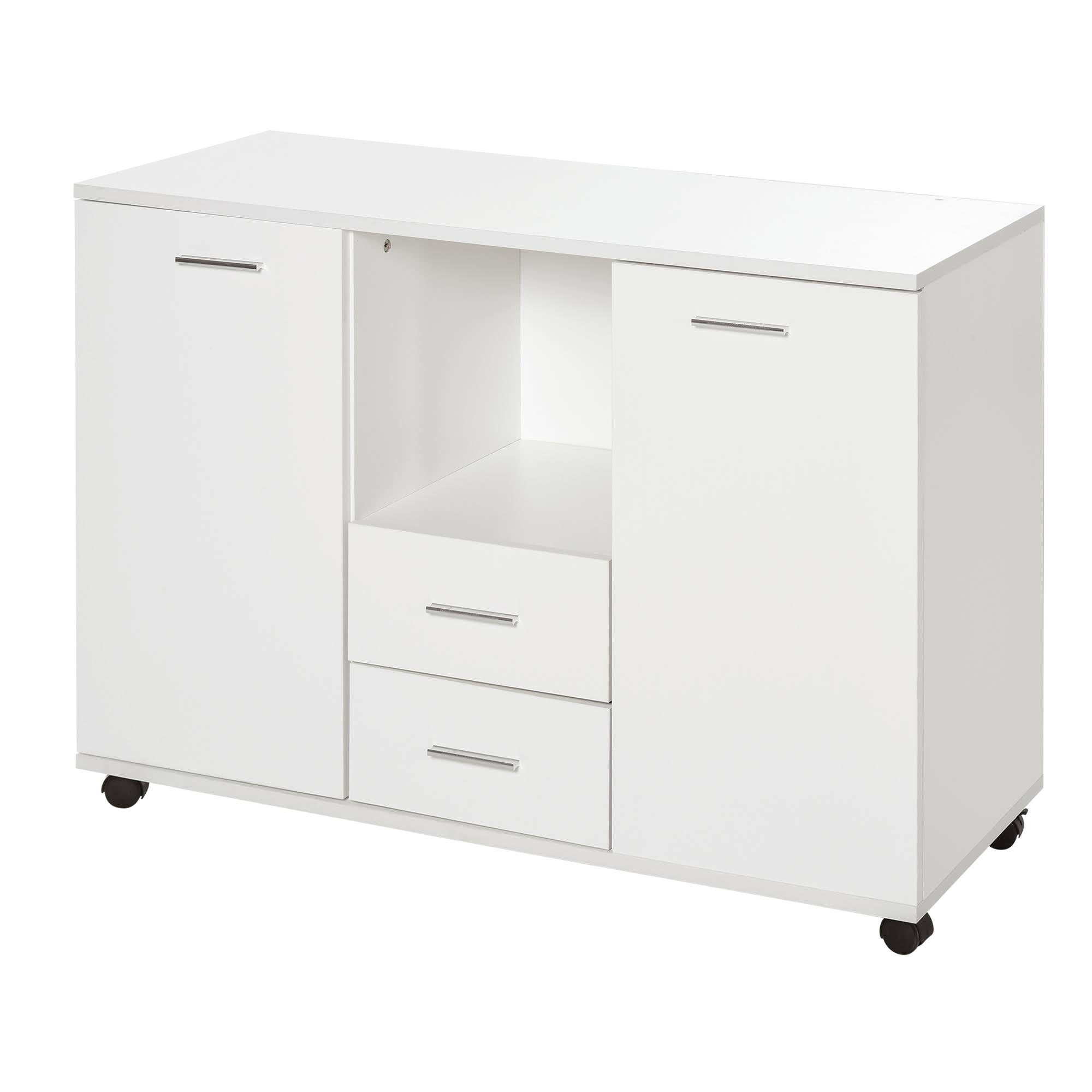 White 2 Drawer Office Filing Cabinet Printer Stand B9288