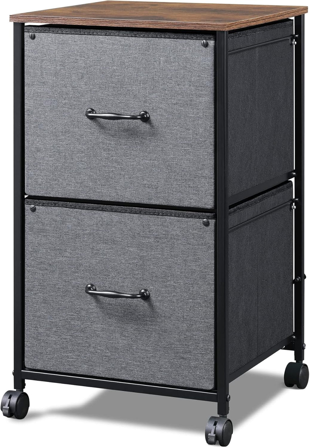Black 2 Drawer Mobile File Cabinet Y4384