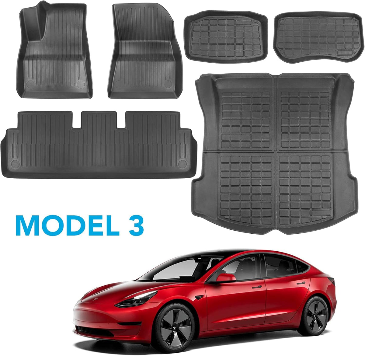 TPE Floor Mats Full Set Waterproof Front Rear Cargo Liner P850847