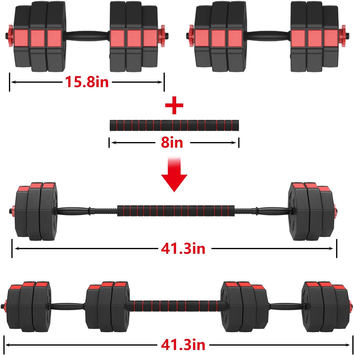 Adjustable Dumbbells with Connecting Rod, Pack of 2 Z3700