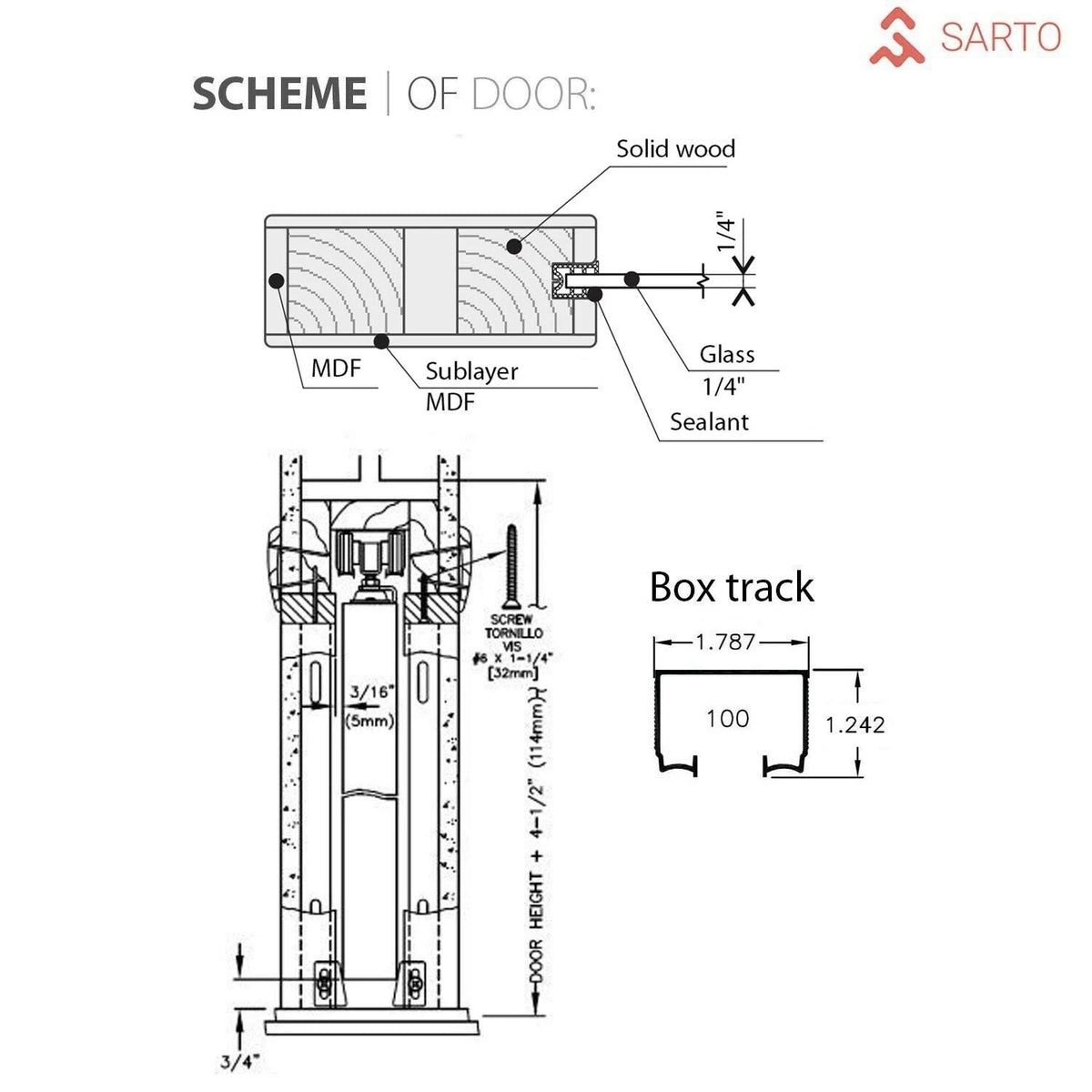 White MDF Interior Door 36 x 80 with Hardware K223