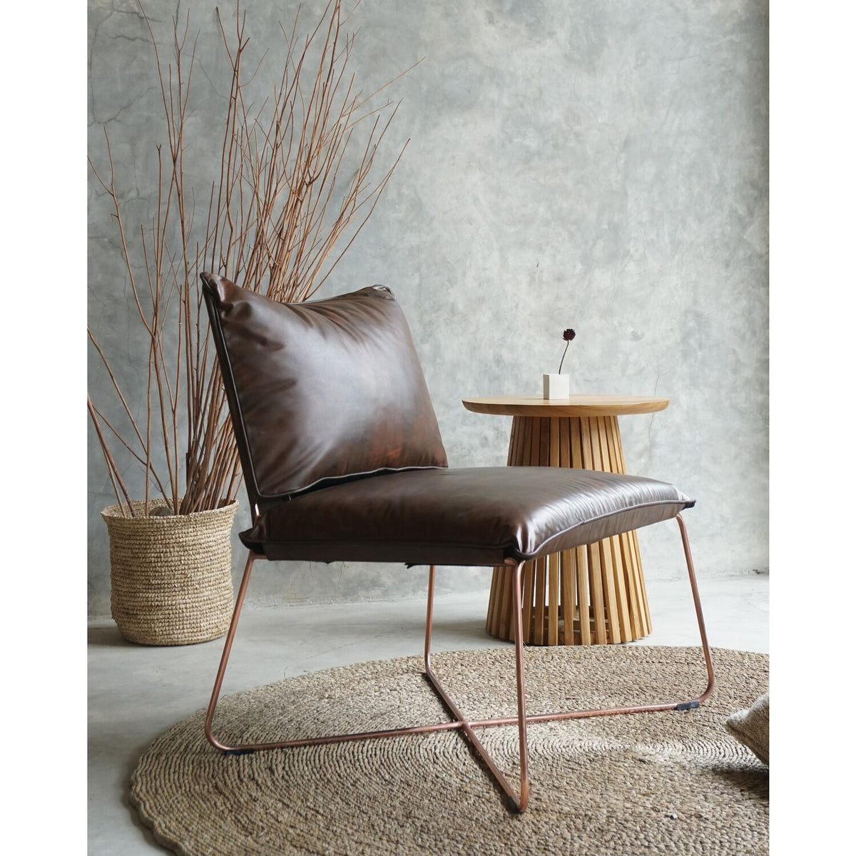 Dark Brown Leather Lounge Chair C2772