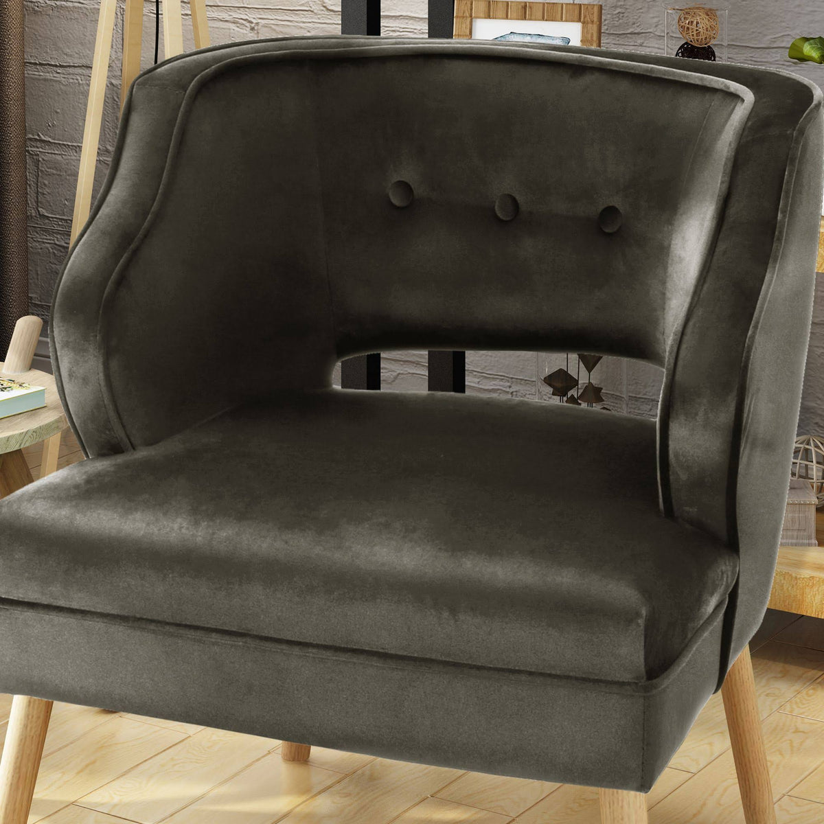 Gray and Beige Contemporary Accent Chair V716793