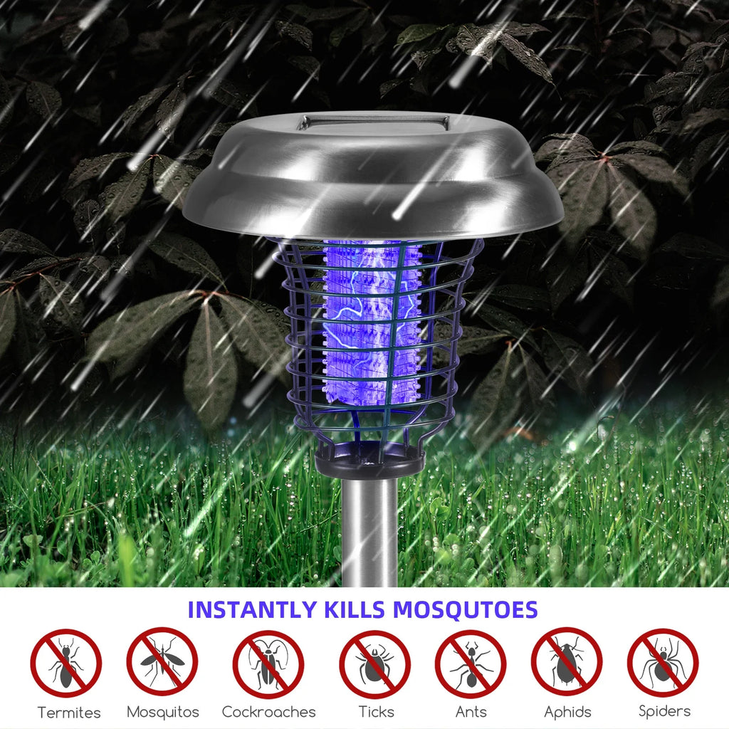 2 Pack Solar Bug Zapper Outdoor Mosquito Killer 2 in 1 Waterproof Y680450