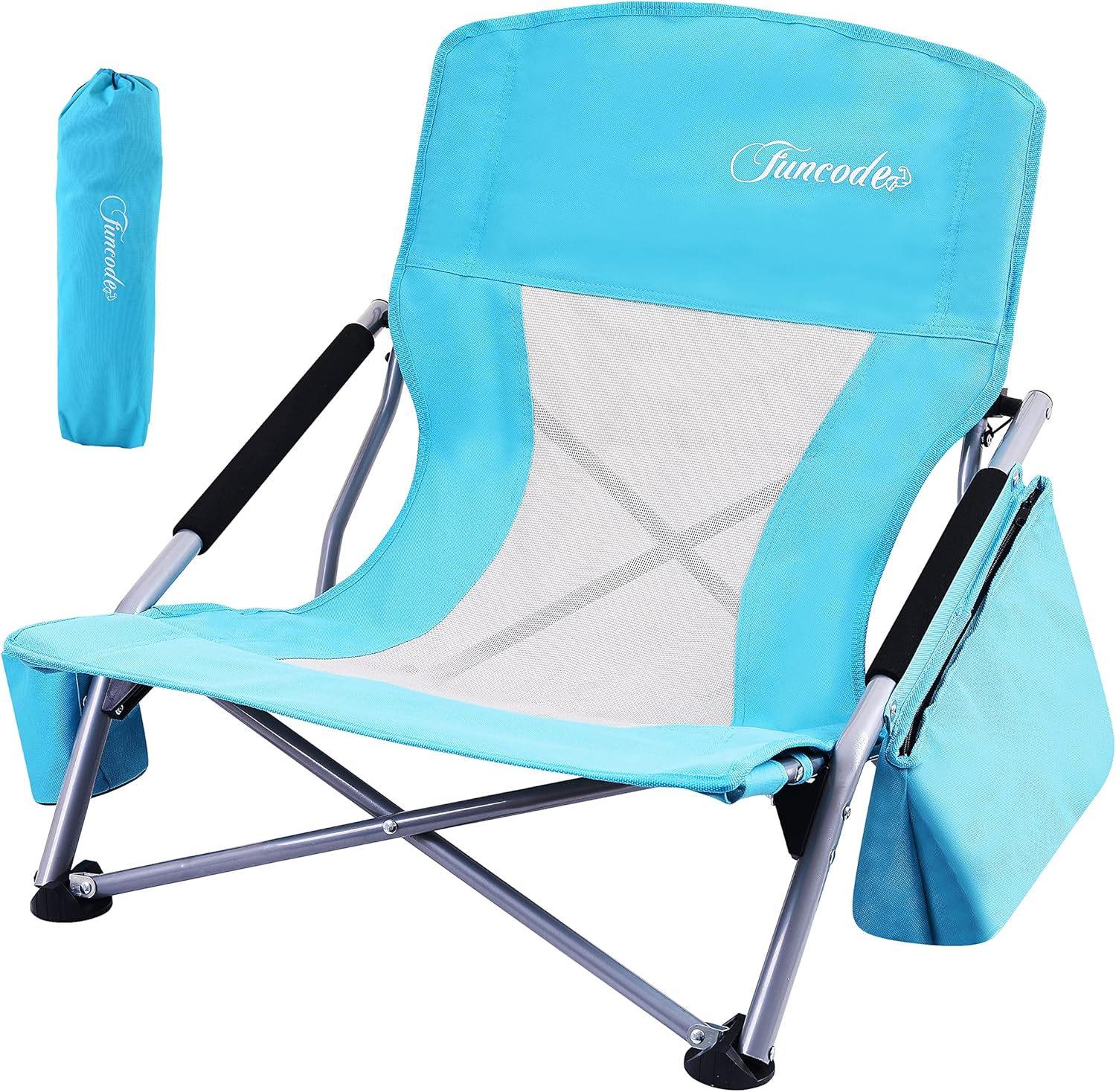 Low Beach Camping Folding Chair with Cooler Bag and Carry Bag L682369