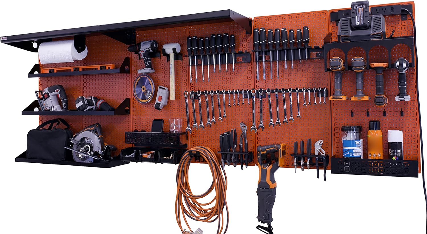 96" x 32" Metal Pegboard Wall Storage System W756387
