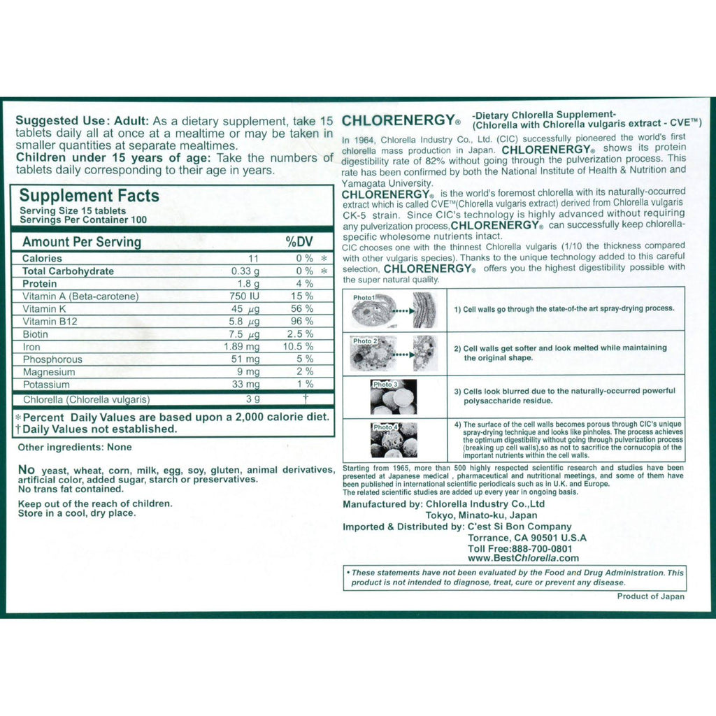 1500 Tablets Chlorella P71435