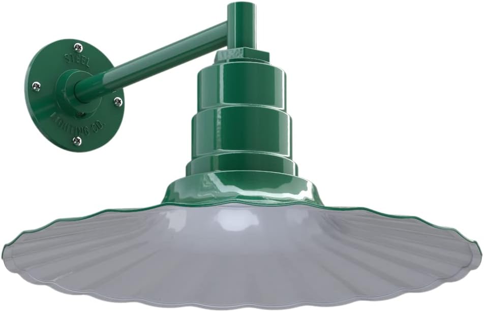 16 inch Radial Wave 23 inch Gooseneck Galvanized Barn Light G9700