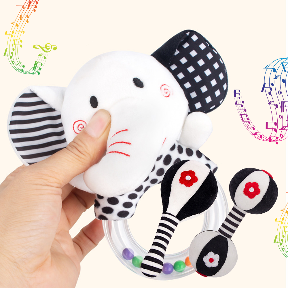 Soft Plush Baby Rattles 3PCS O28673