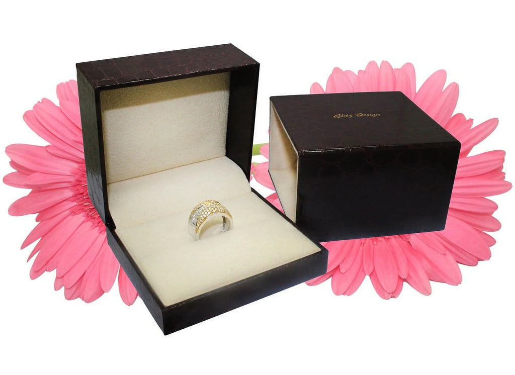 14K White Gold Black Diamond Wedding Ring Set W9344