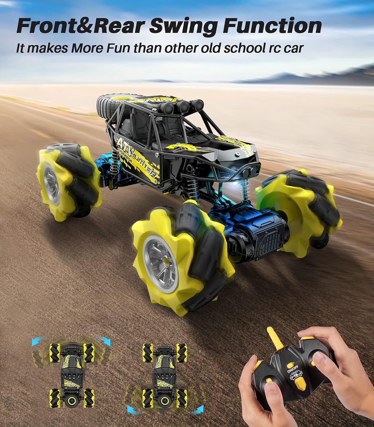 1:16 Metal Drift RC Car 4WD 2.4Ghz Monster Truck with Two Rechargeable Batteries M213