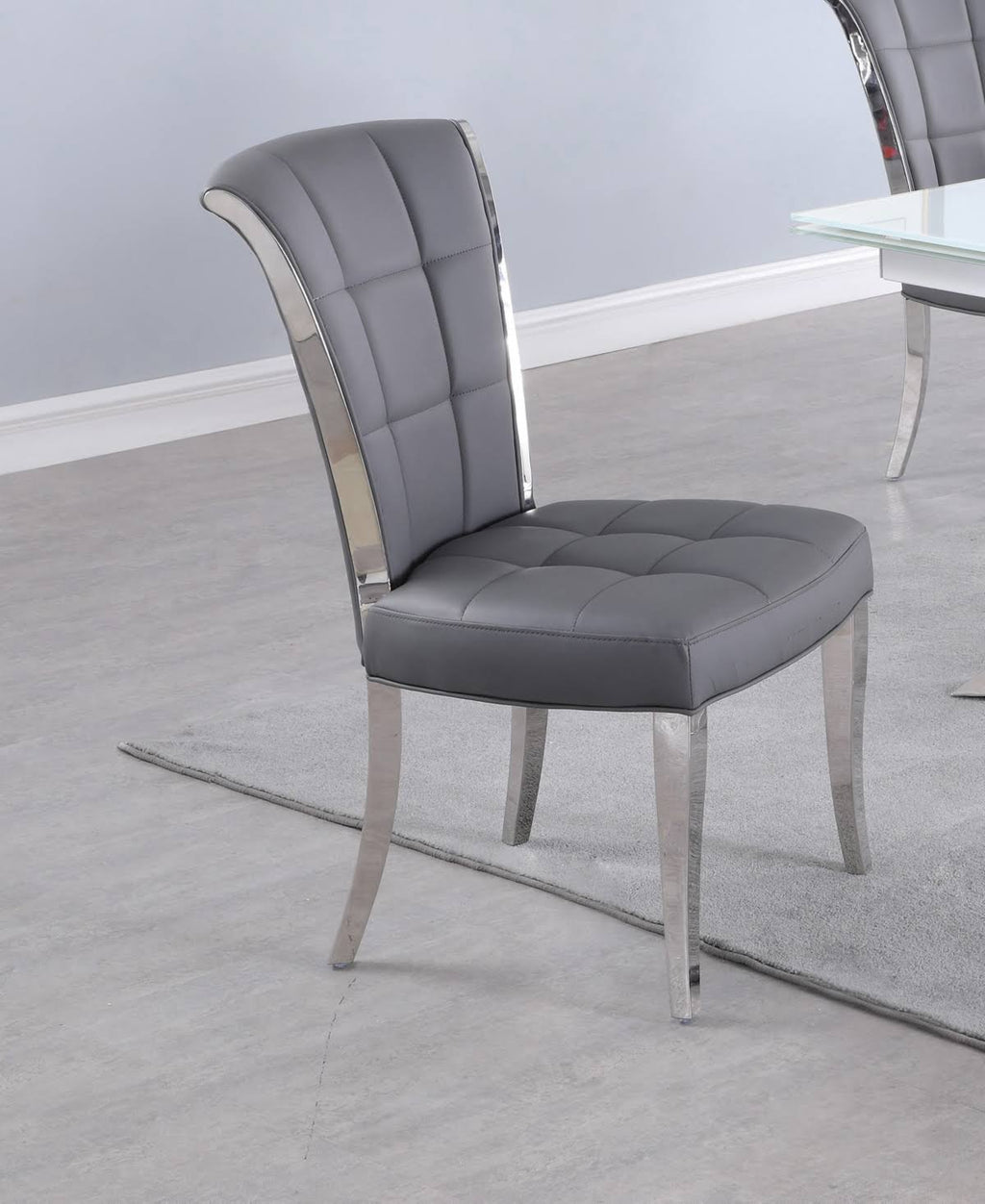 White Tufted Side Chair, Set of 2 E9803