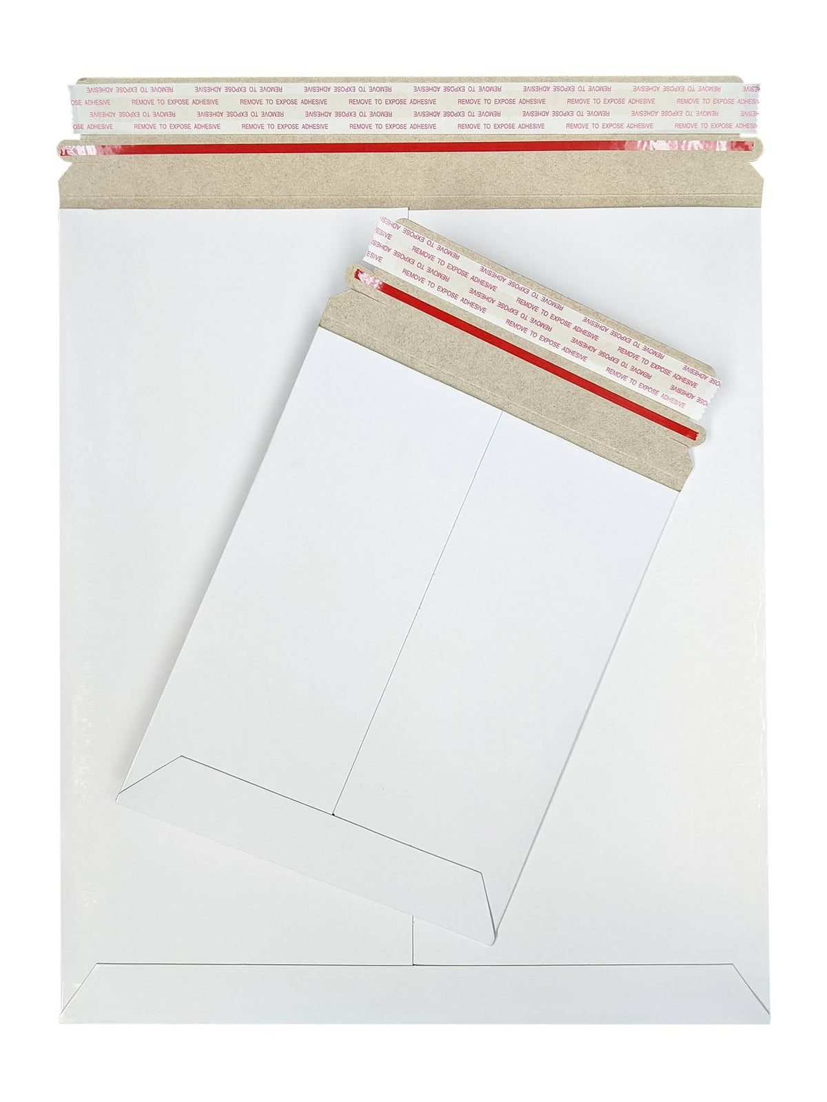 100 Pcs White Cardboard Mailers with Tear Strip H209