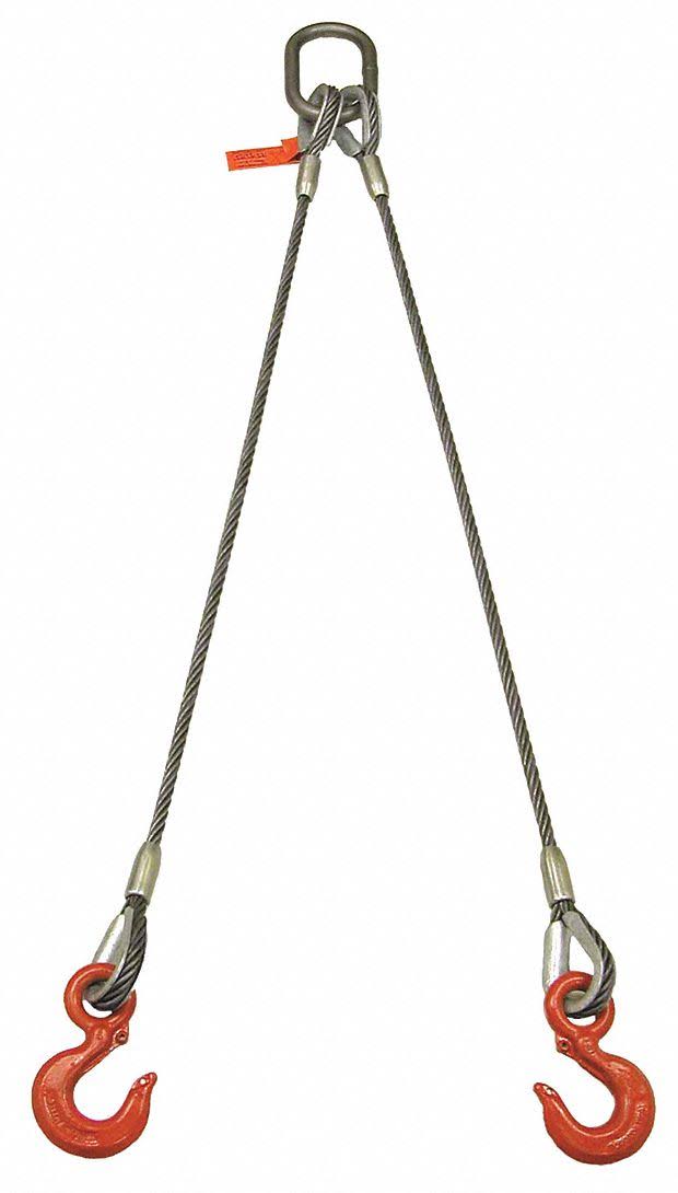 Wire Rope Sling, 20 ft L, 2200 lb Q371834
