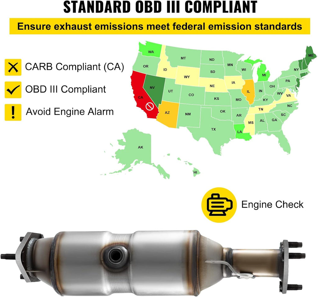 Stainless Steel Direct Fit Catalytic Converter with Gasket Y998183