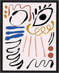 Abstract Face 3 Framed Canvas Wall Art, 23x33 Black C753