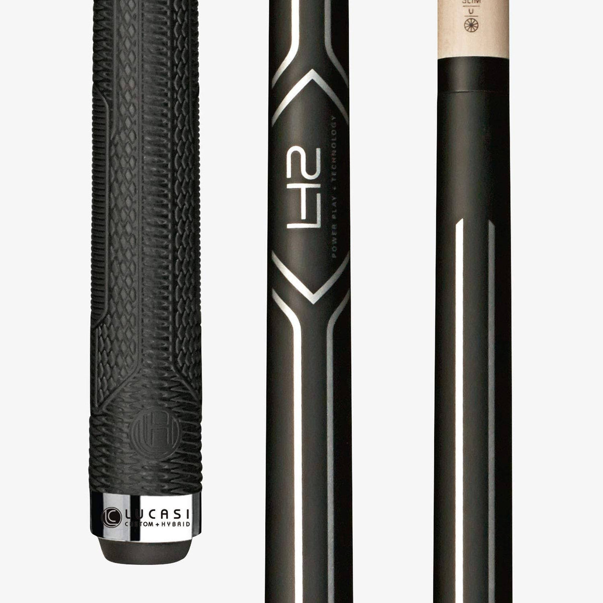Matte Black Metallic Silver Pool Cue Stick X563