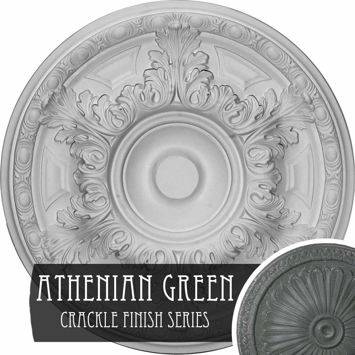 19 inch x 1 1/2 inch Hand-Painted Ceiling Medallion J385911