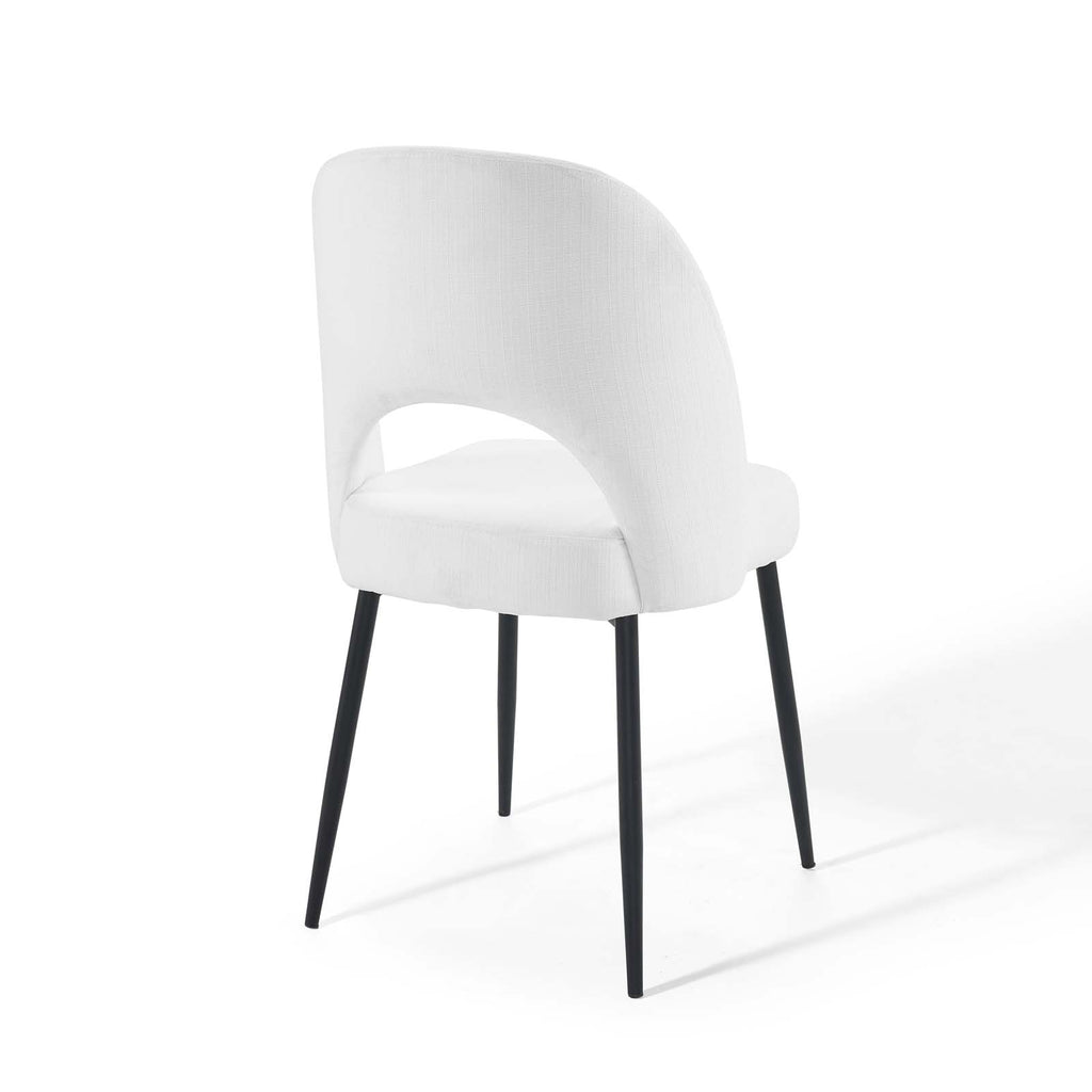Black White Upholstered Fabric Dining Side Chair Q977344