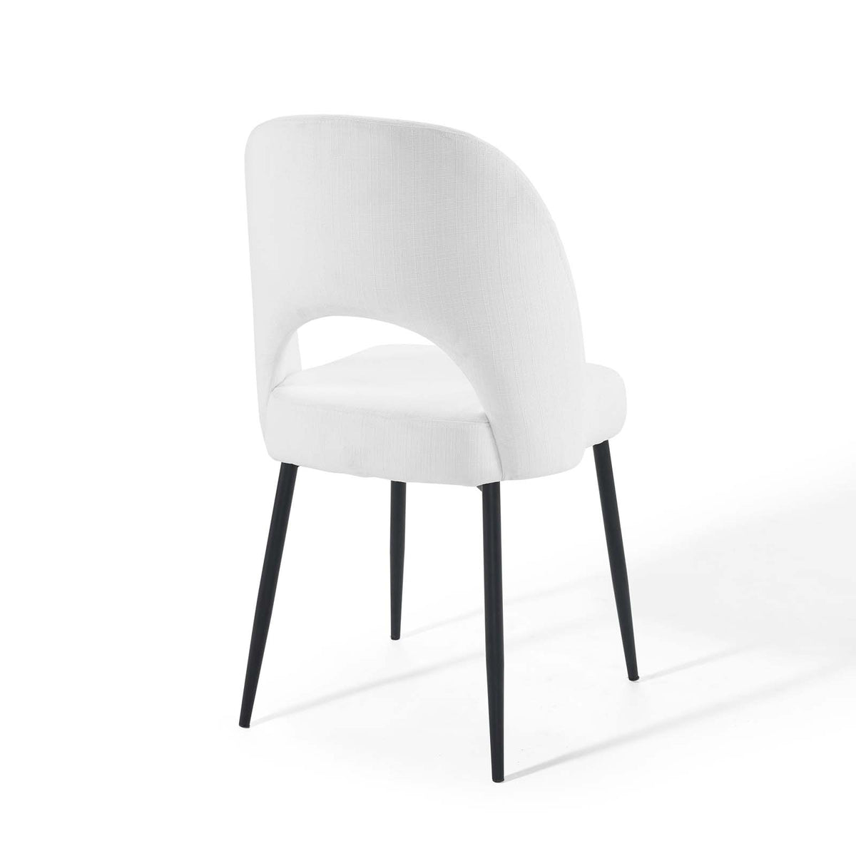 Black White Upholstered Fabric Dining Side Chair Q977344