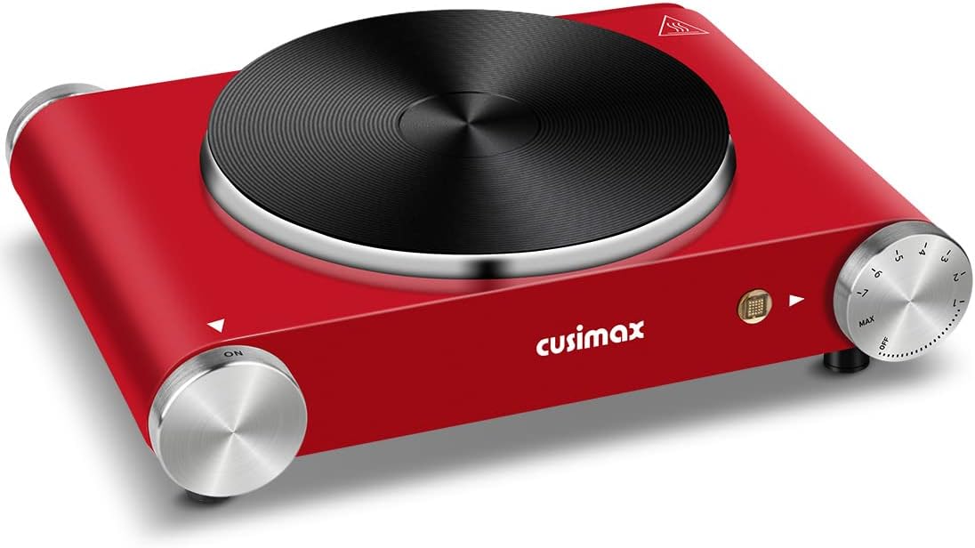 Double Burner Electric Cooktop, 1800W Stainless Steel Cast Iron N47717