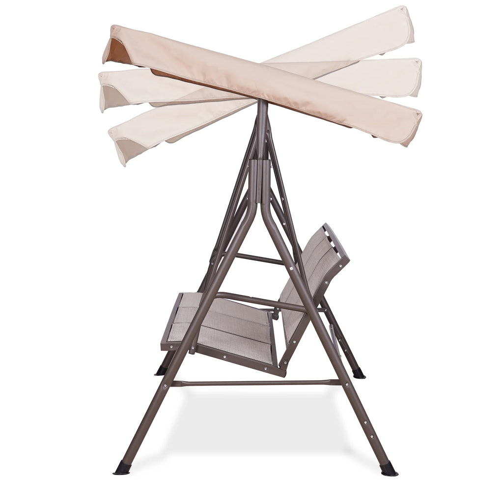 Outdoor Swing With Canopy, 3-Person, Beige P32816