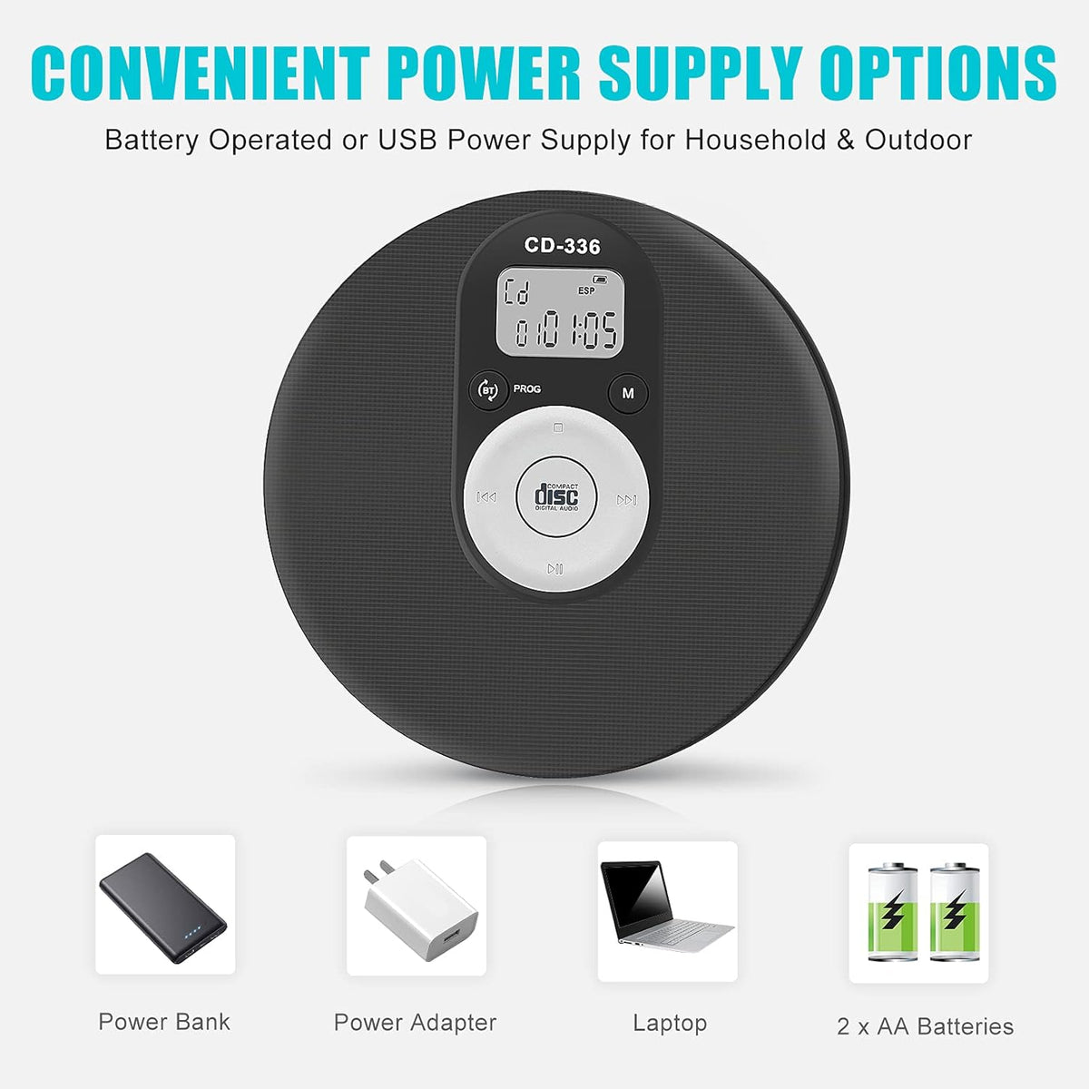 Portable CD Player with Bluetooth, Pack of 2 W7674