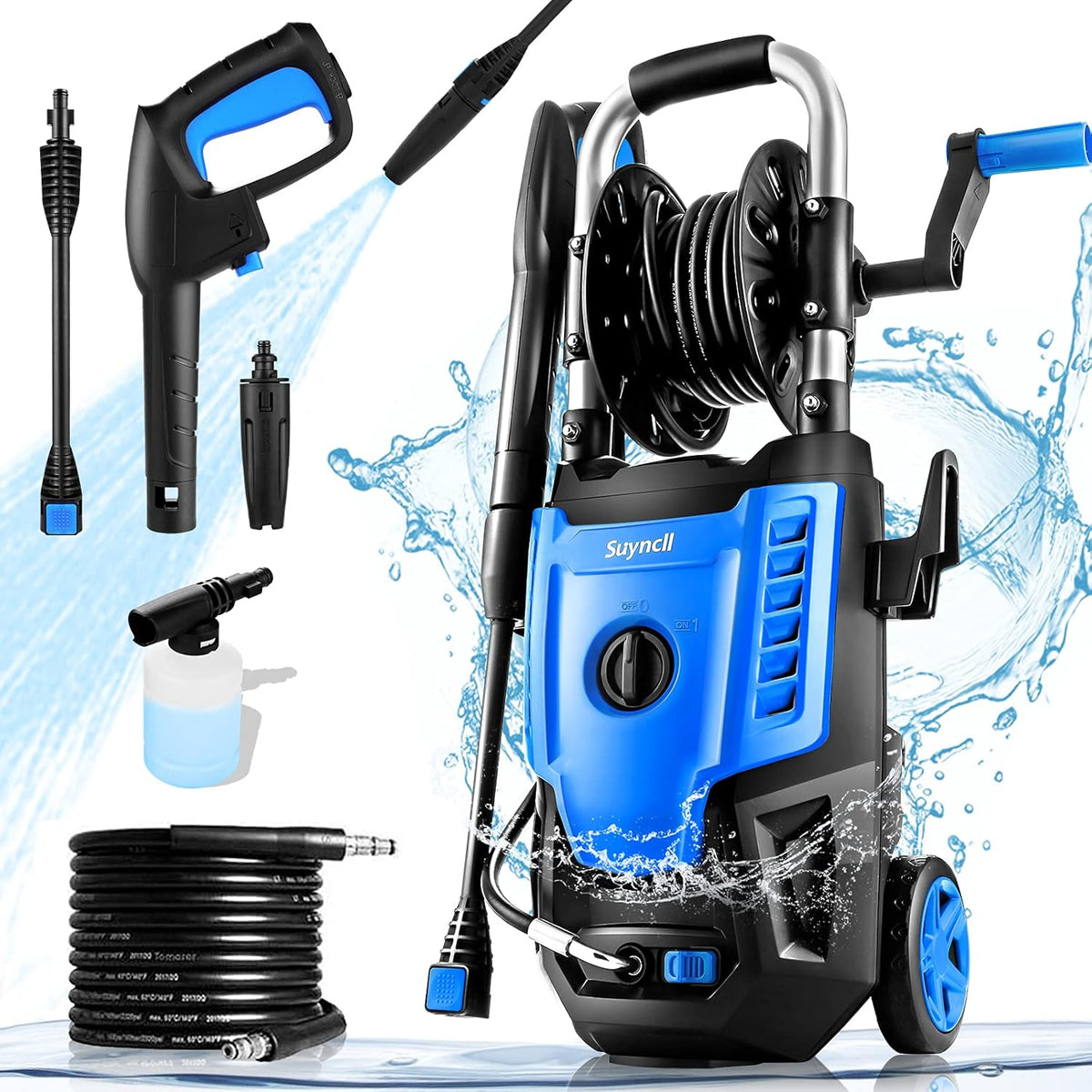 2300PSI Electric Pressure Washer 1.7GPM 1800W with All-in-one Spray Nozzle, 20 Ft Hose & 35 Ft Wire L6996
