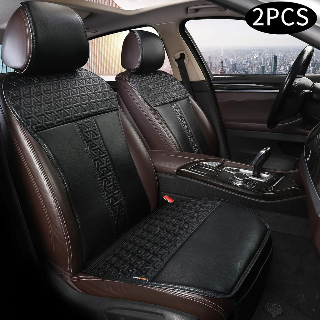 Black PU Leather Car Seat Covers Front Seats Only, 2PCS M513