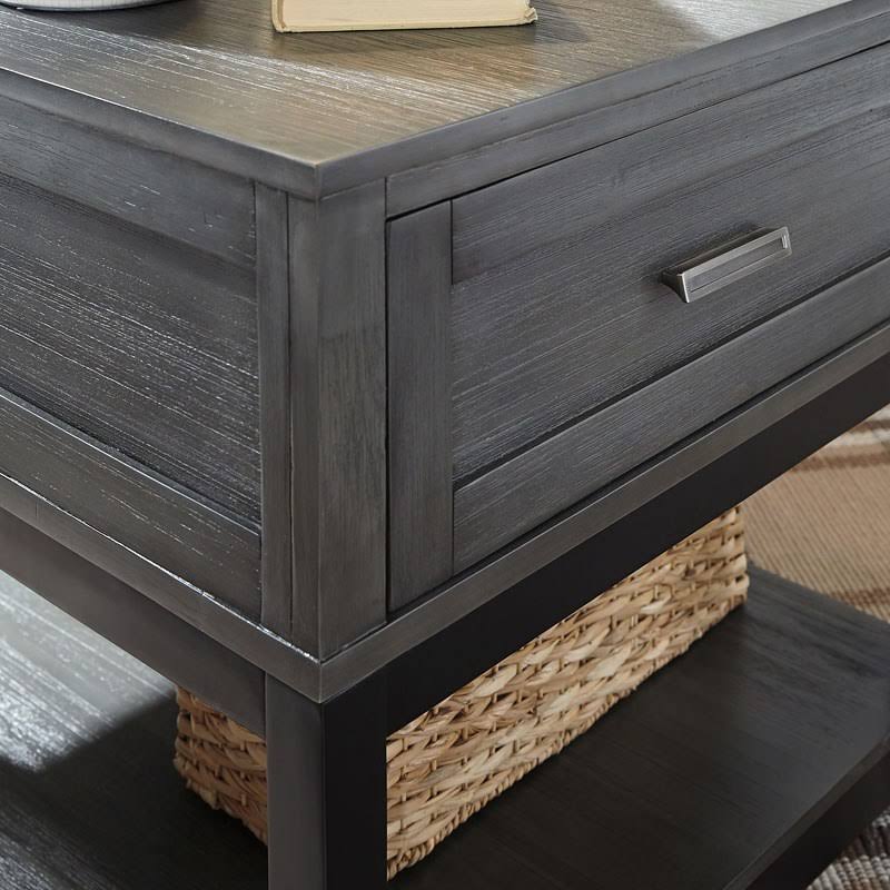 Gray Black Rectangular End Table W49522
