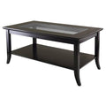 Rectangular Coffee Table with Glass Top and Shelf J366
