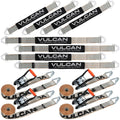Complete Axle Strap Tie Down Kit with Wire Hook Ratchet Straps, Includes (4) 22x22 Axle Straps, (4) 36x2 Q411